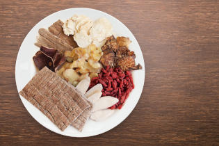 Empty white plate dish on wooden background